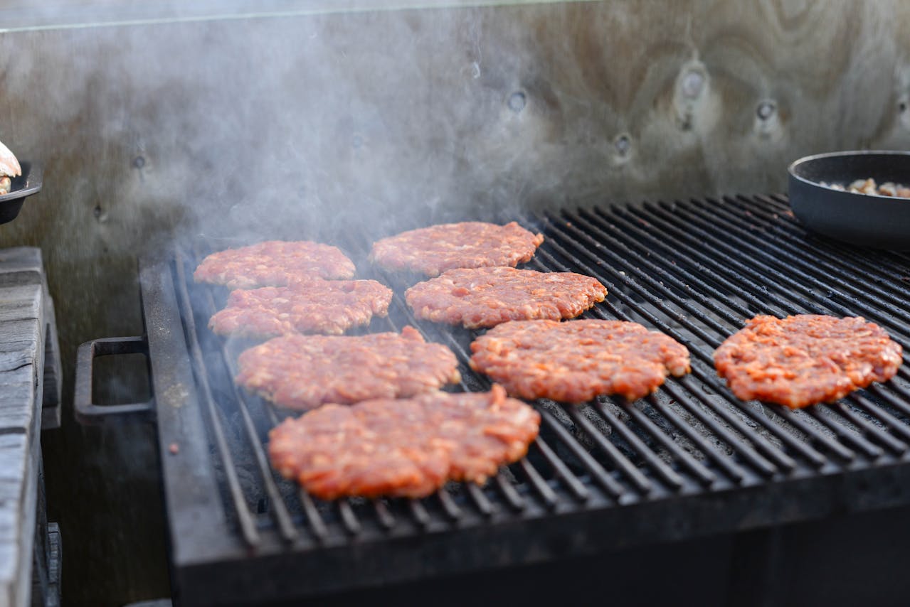 Smash Burgers Being Cooked