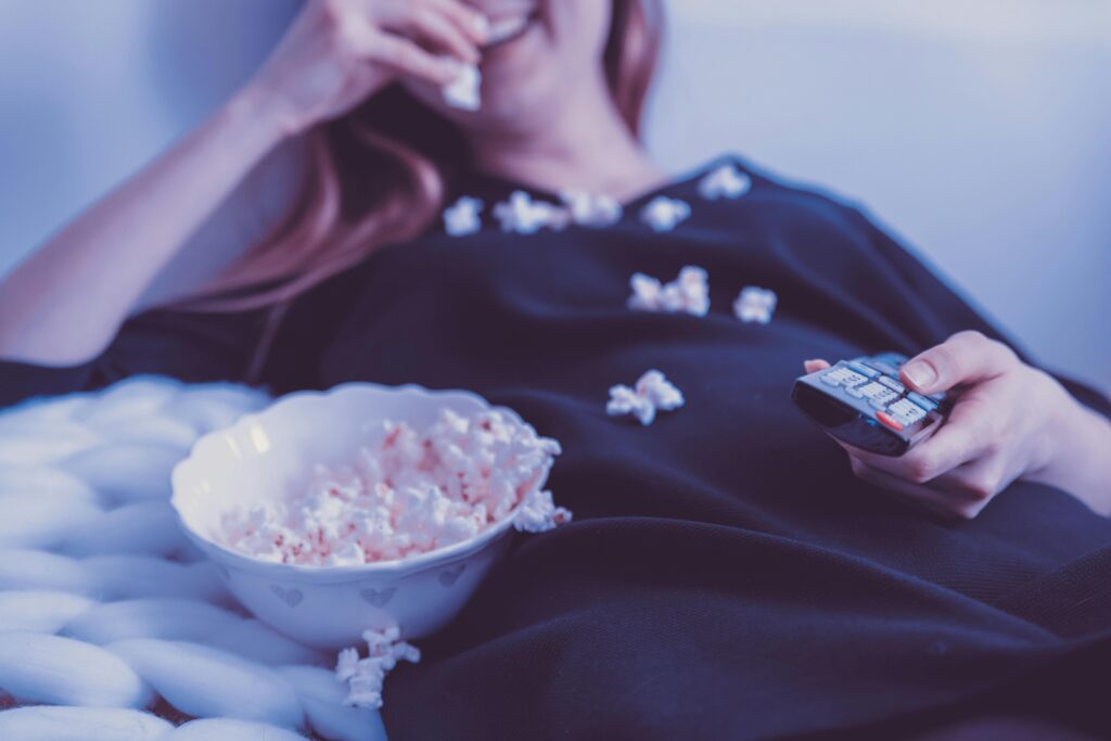 Lady Eating popcorn